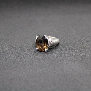 Judith Ripka SS Chocolate Topaz & Sparkling CZ 925